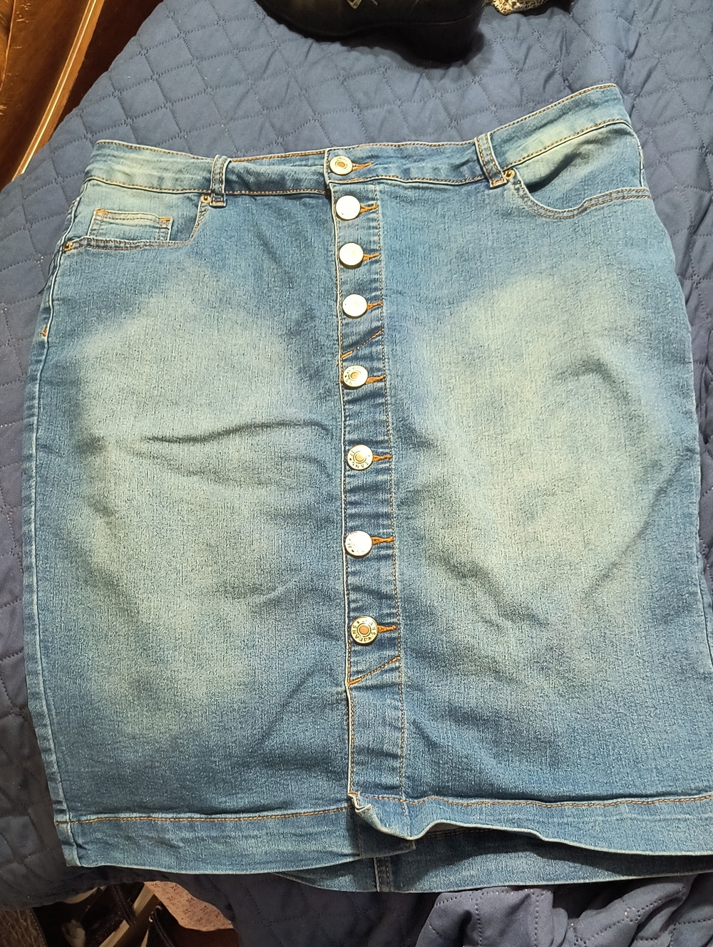 BE-GIRL Light Blue Denim Skirt - 2XL